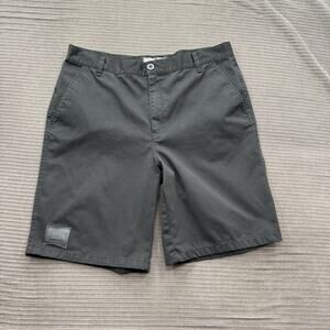 Fatal‎ Crew Shorts Mens 38 Black Casual Chino Flat Front Walk Shorts Logo Patch